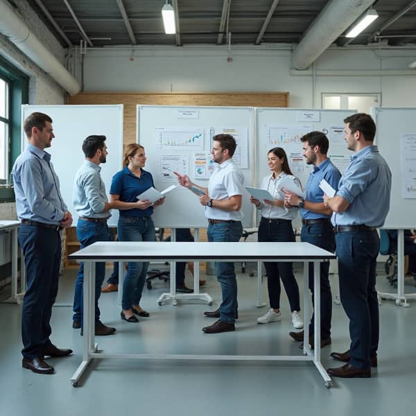 Panneaux d’affichage configurables et tableaux blancs magnétiques Lean : un espace de management visuel clair, modulable et collaboratif pour animer vos réunions d’équipe et suivre vos indicateurs SQCDP